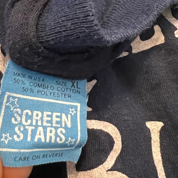 Vintage 1980s Powered by Roxbury Nautilus Screen Stars 80s Blue Tee Tshirt - Picture 3 of 3